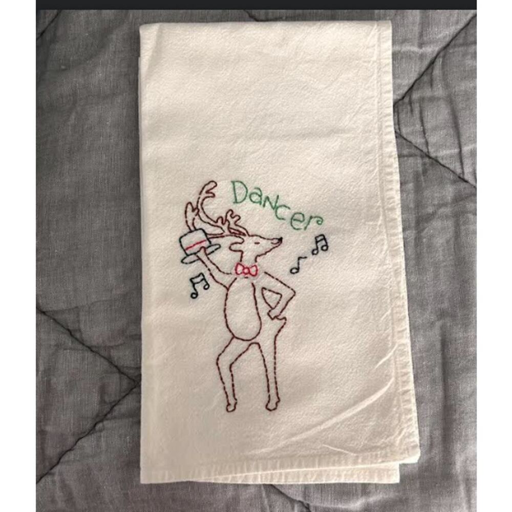 Personalized Embroidered‎ "Dancer" Christmas Cute Hand Tea Towel